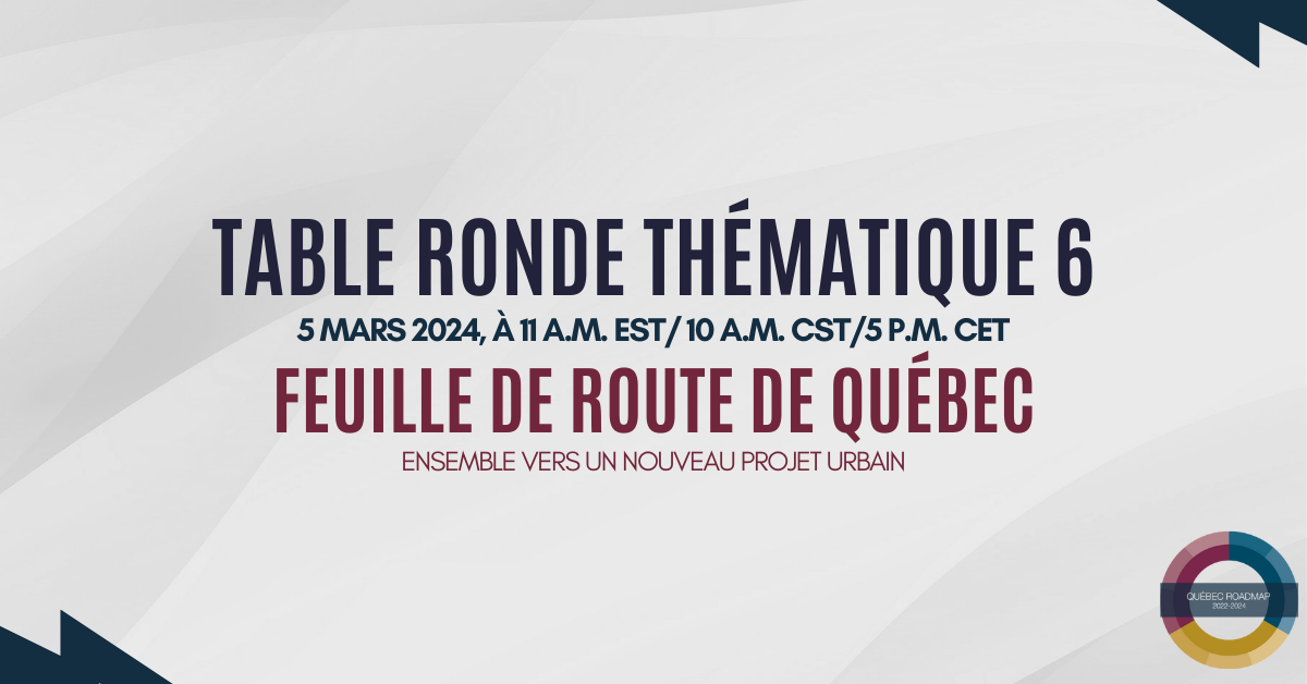 Votre invitation à la Table ronde thématique 6 de la Feuille de route ...